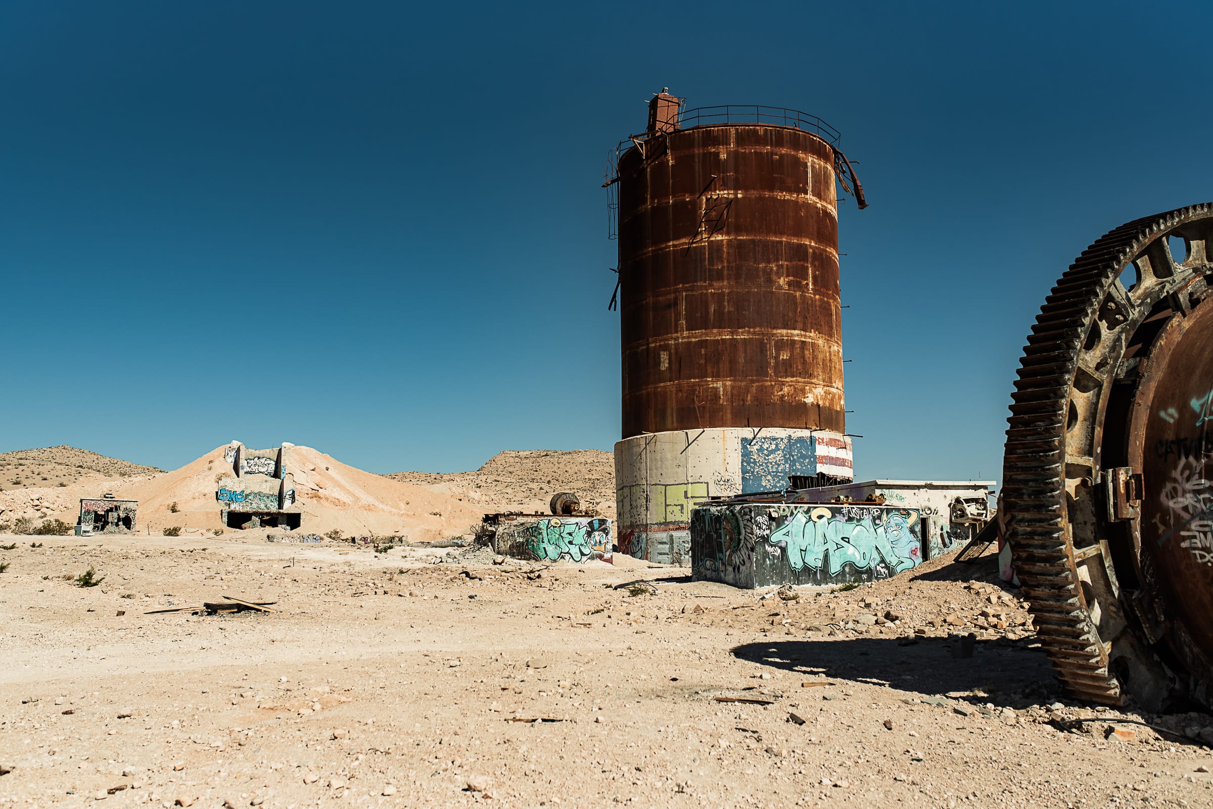 A real Barrels Up scenario site — open terrain and standing structures